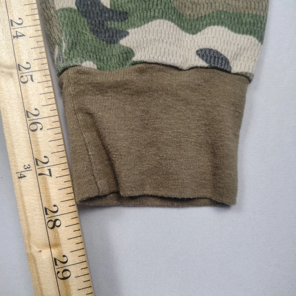 Arctic Trail Thermal Pants Mens M Green Camo Waffle Knit Cotton Blend Long Johns